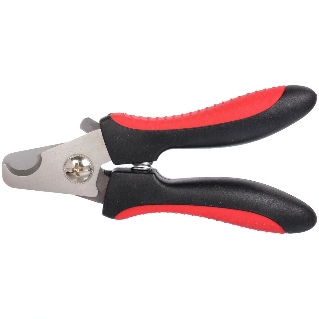 Когтерез для животных "ЛАПУСИКИ", коллекция БРО, прорезиненная ручка, цвет чёрный/красный, 6.8*15см (блистер)