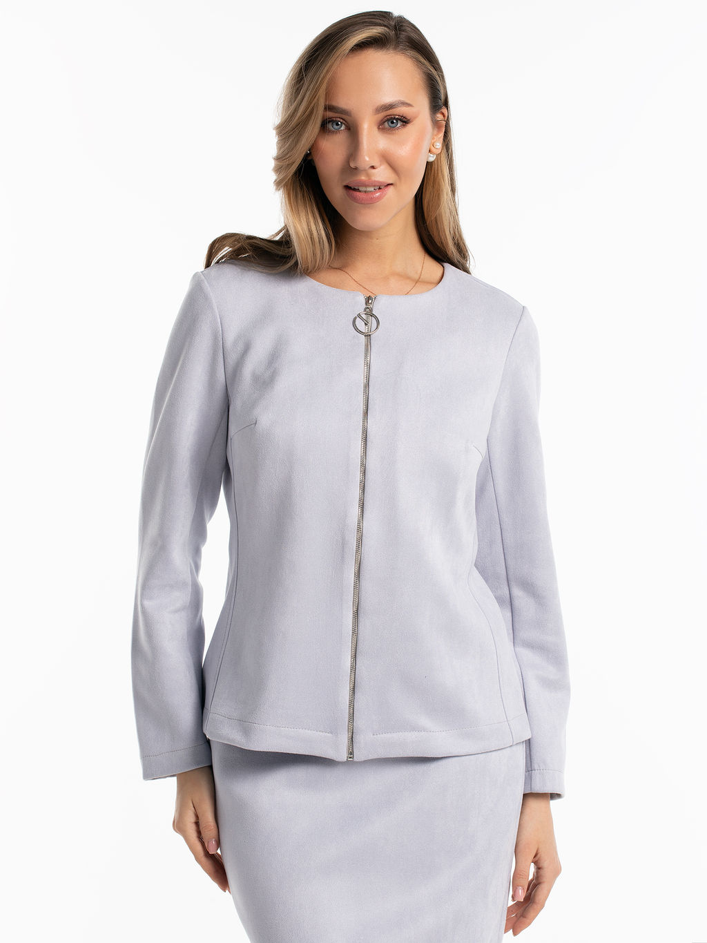 Костюм из трикотажной замши лавандовый - Odis фото 2