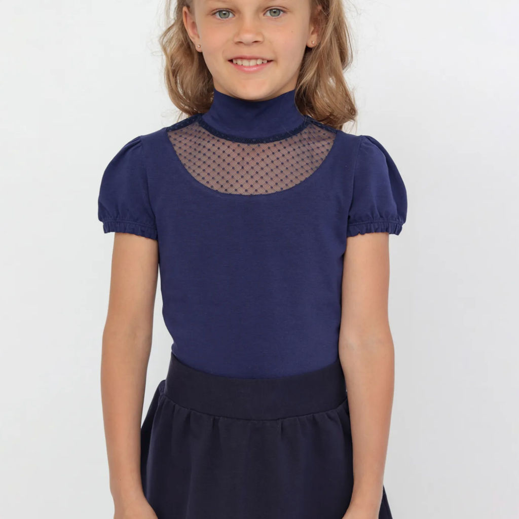 CRB wear/CWJG 63202-41 Водолазка для девочки,темно-синий/Ex.Cherubino фото 2