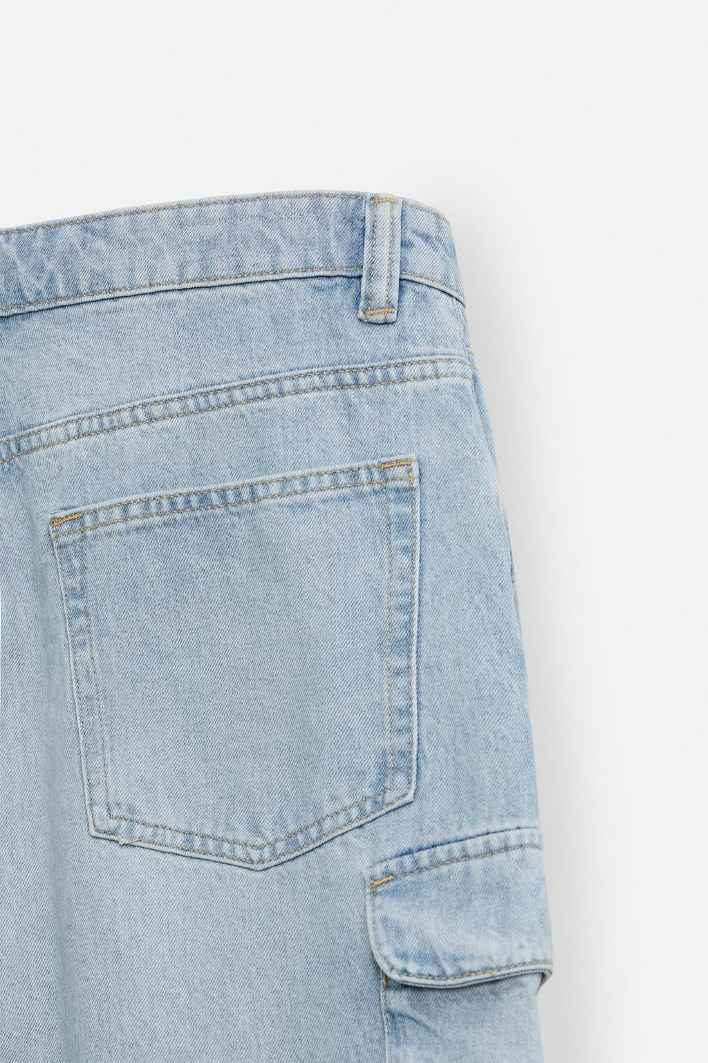 DENIM CARGO BERMUDA SHORTS - Zara фото 10