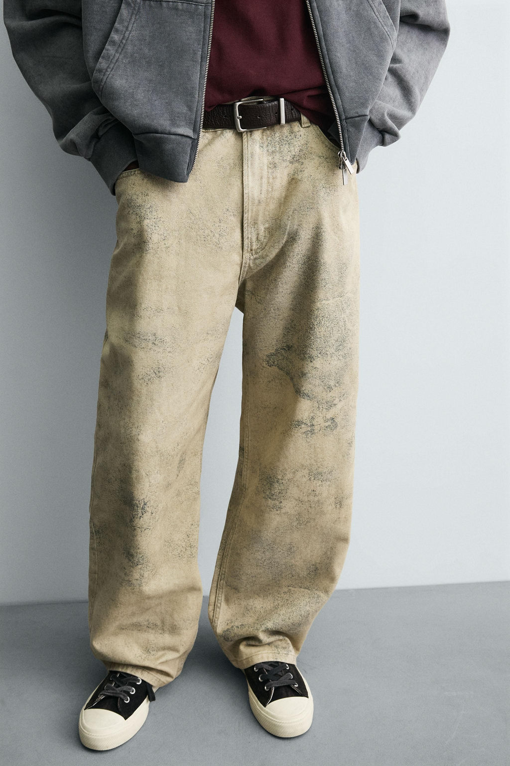 FADED PRINT BAGGY FIT TROUSERS - Zara фото 5