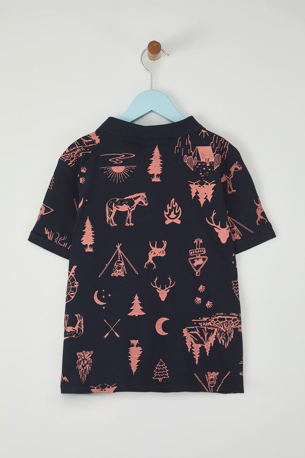 Lacivert Erkek Cocuk %100 Pamuk Orman Bask?l? Polo Yaka K?sa Kol Orme T-Shirt TKDSS25TS00083 - Trendyolmilla фото 4