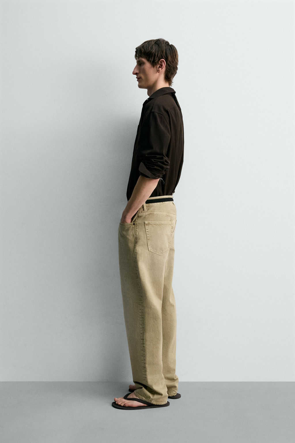 JEANS STRAIGHT FIT LIMITED EDITION / Khaki claro - Zara фото 4