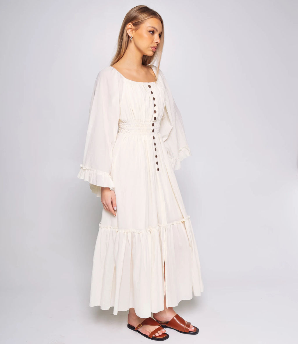 Платье #КТ2562, кремовый