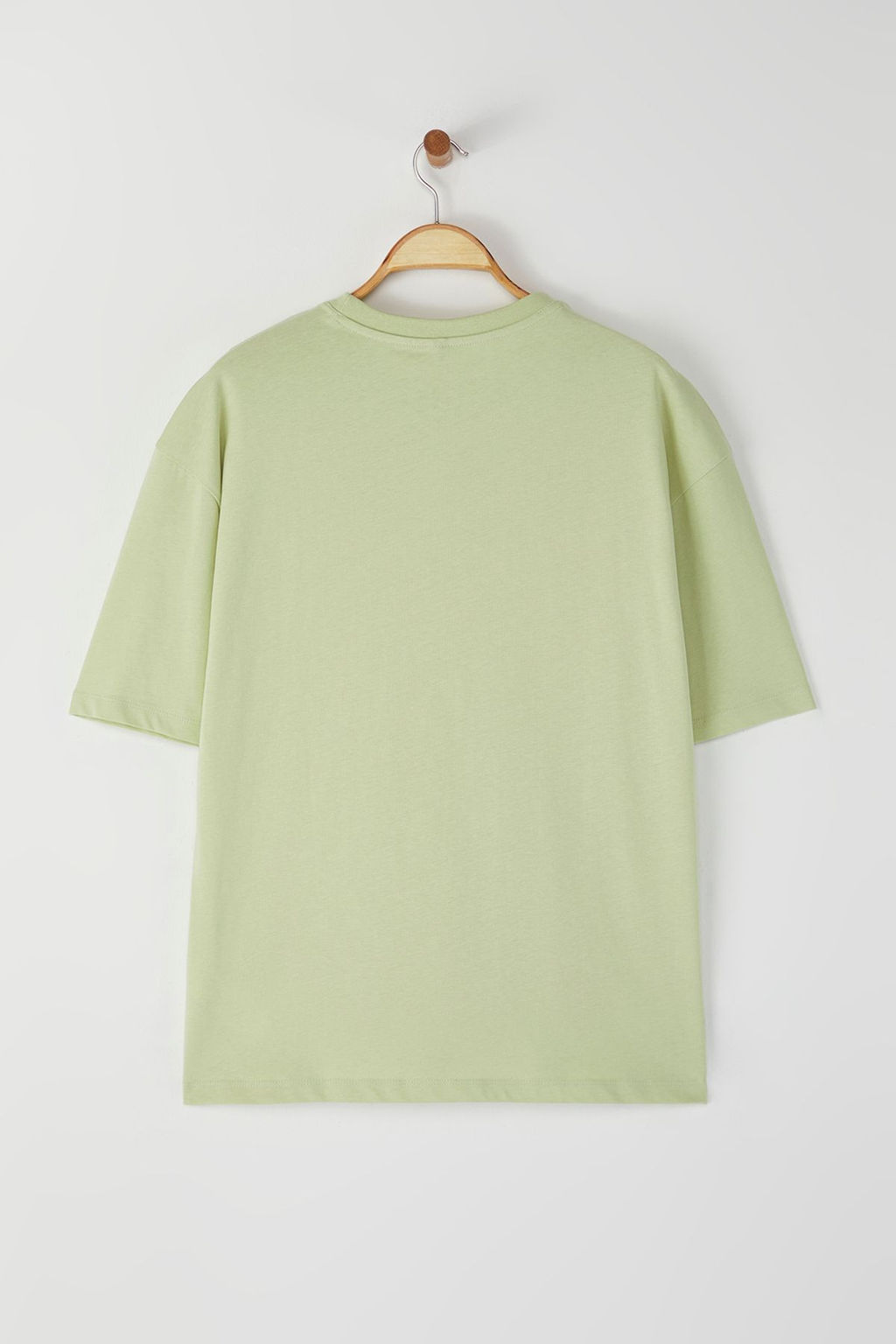 Mint Oversize/Genis Kesim %100 Pamuk K?sa Kollu Basic T-Shirt TMNSS22TS0318