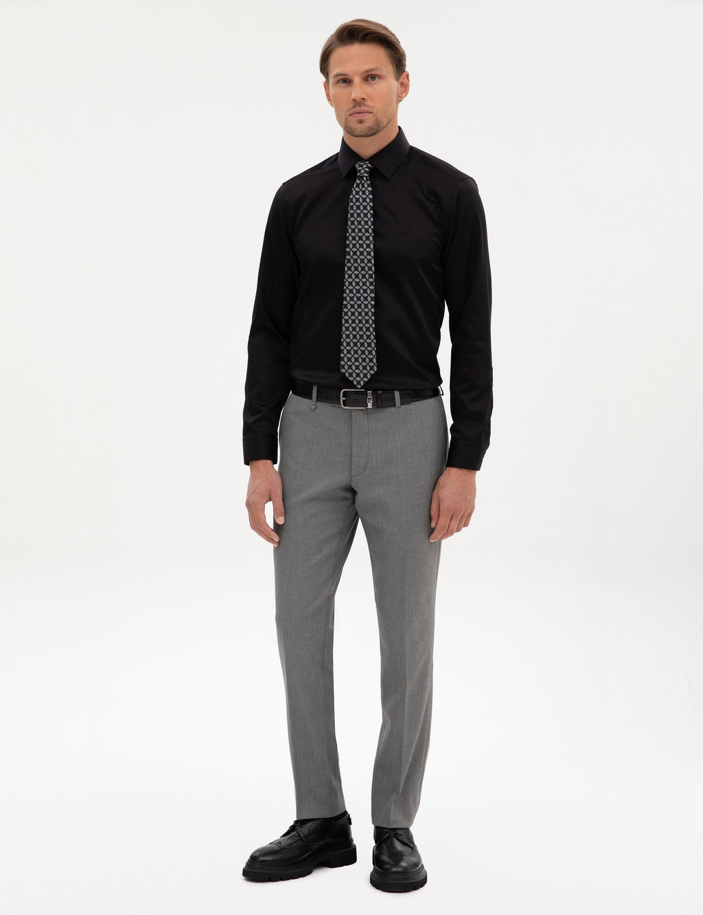Siyah Slim Fit Uzun Kollu Basic G_mlek - Pierre cardin фото 11