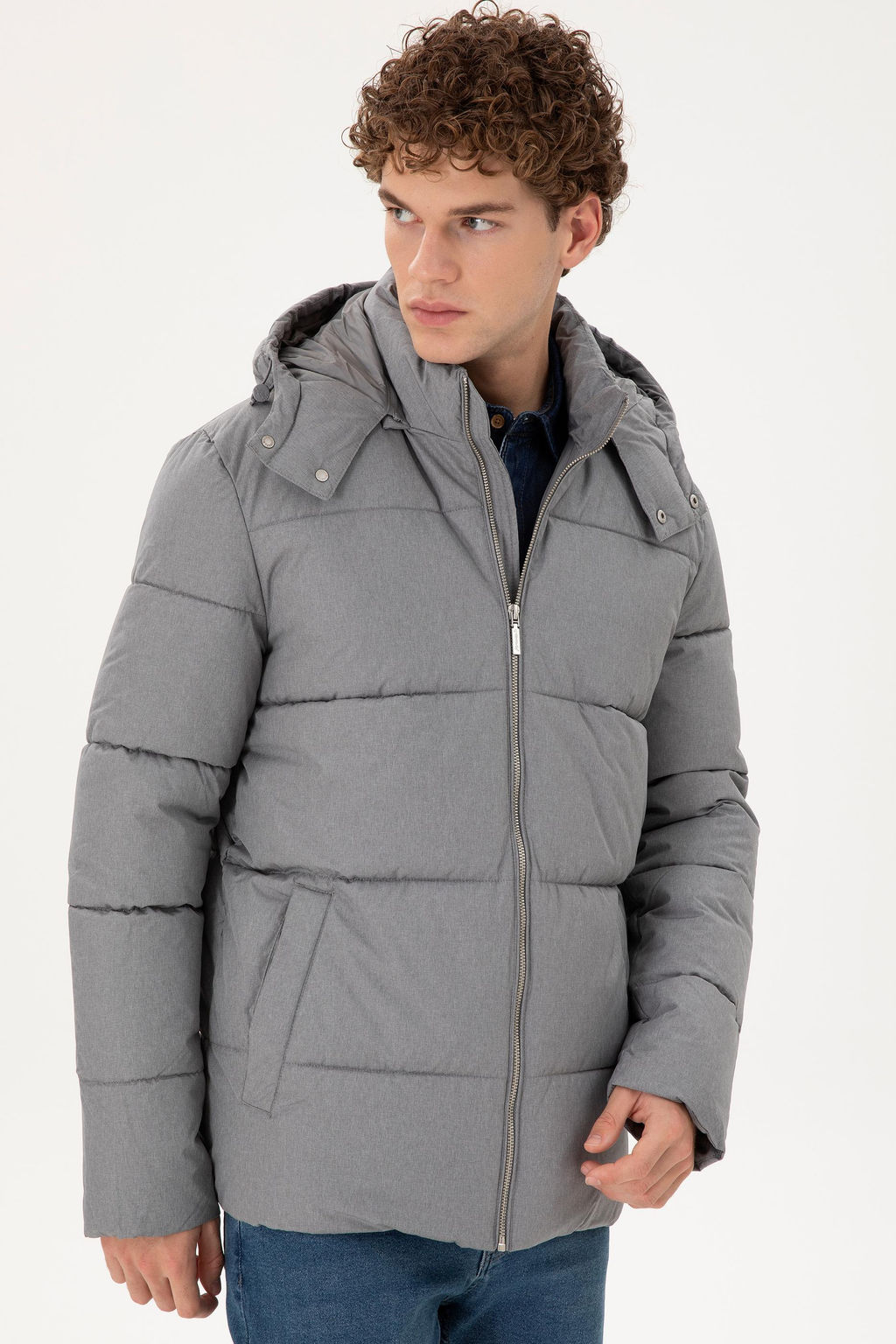 Мужское серое пальто - U.s. polo assn фото 10