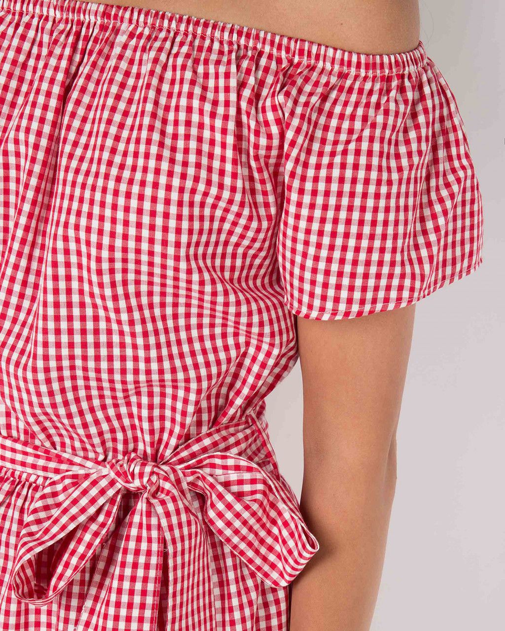 Хлопковое платье в клетку - Incity фото 4