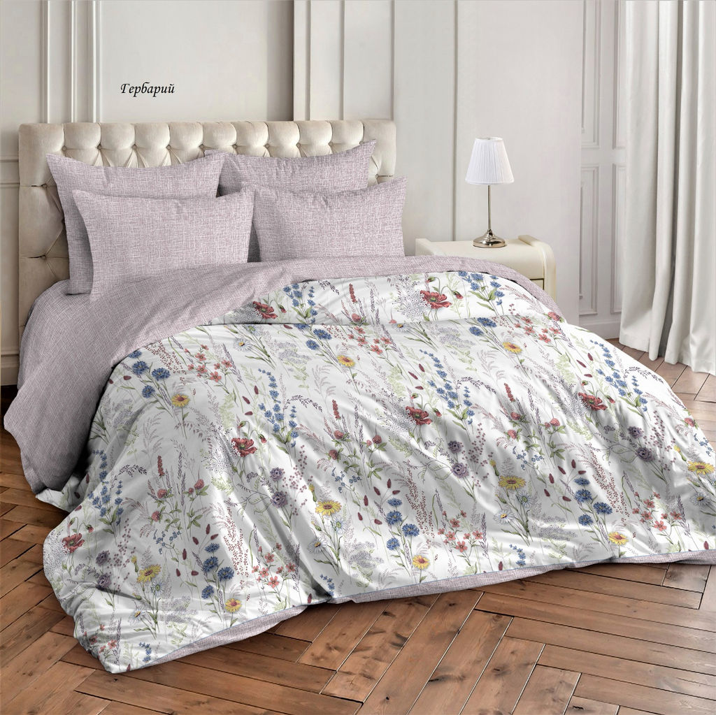 Комплект постельного белья Гербарий, Поплин евро