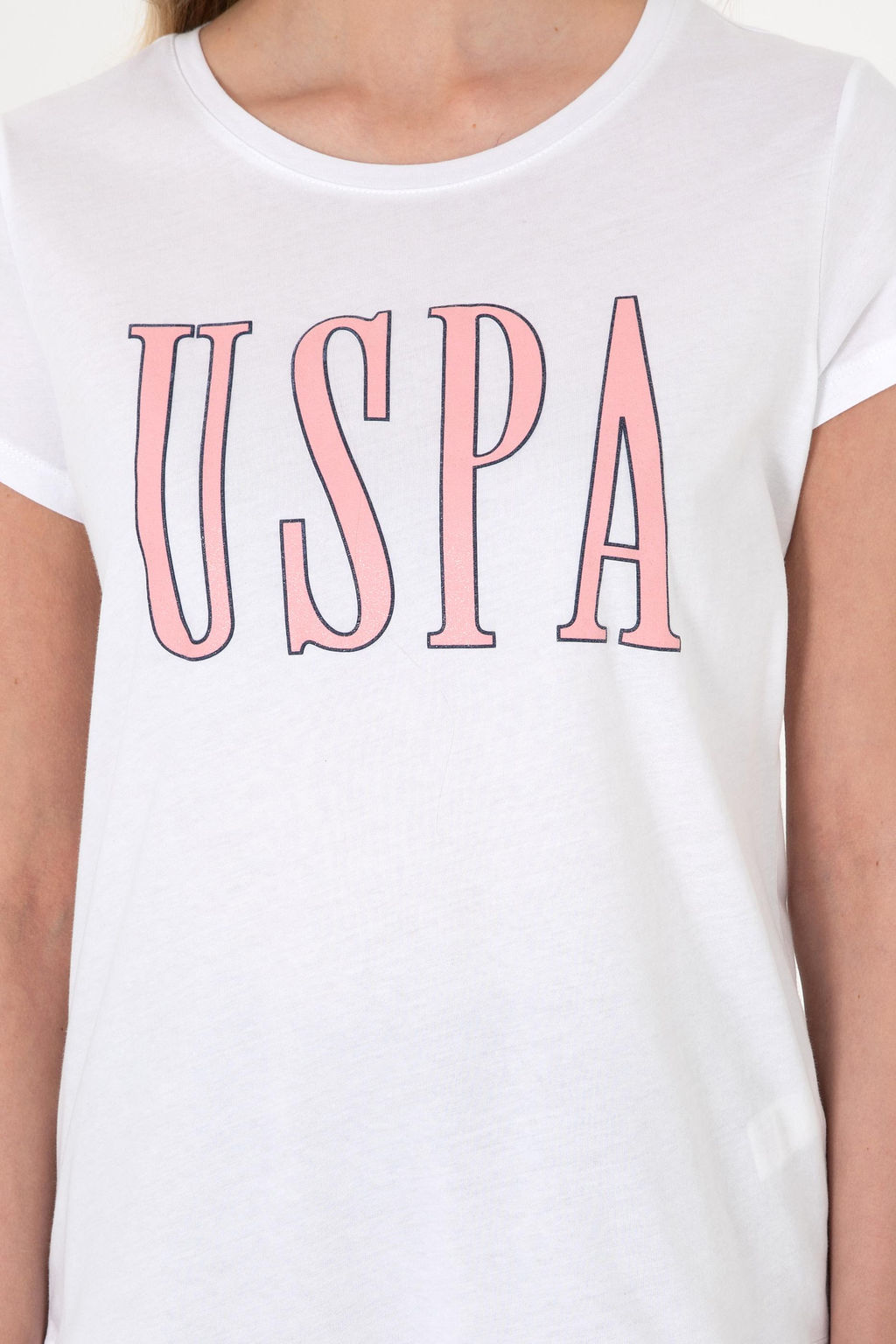 Kad_n Beyaz Bisiklet Yaka Ti__rt Sepette S_rpriz _ndirim - U.s. polo assn фото 13