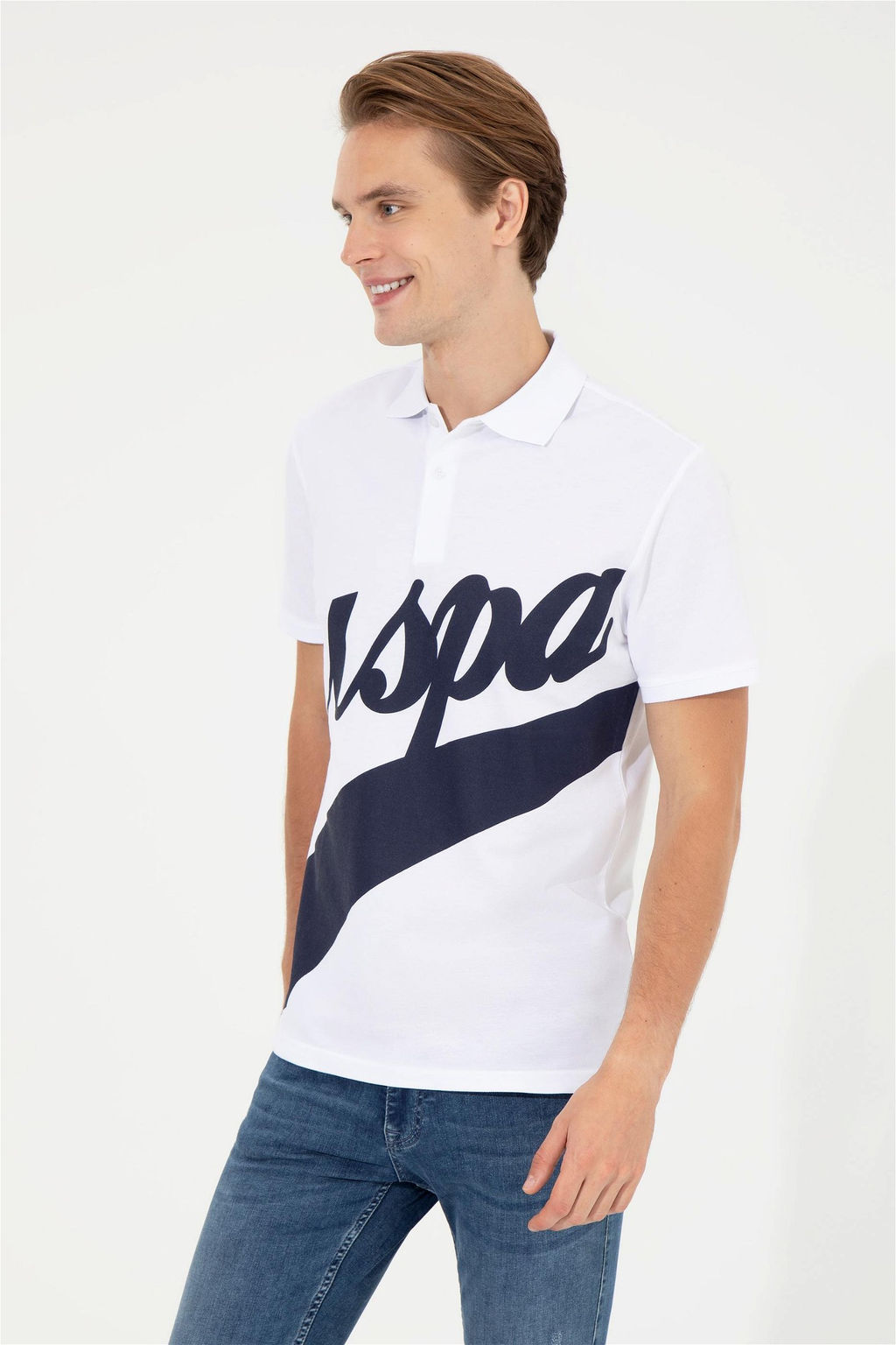 U. S. Polo Assn Мужская белая футболка с воротником-поло - U.s. polo assn фото 10