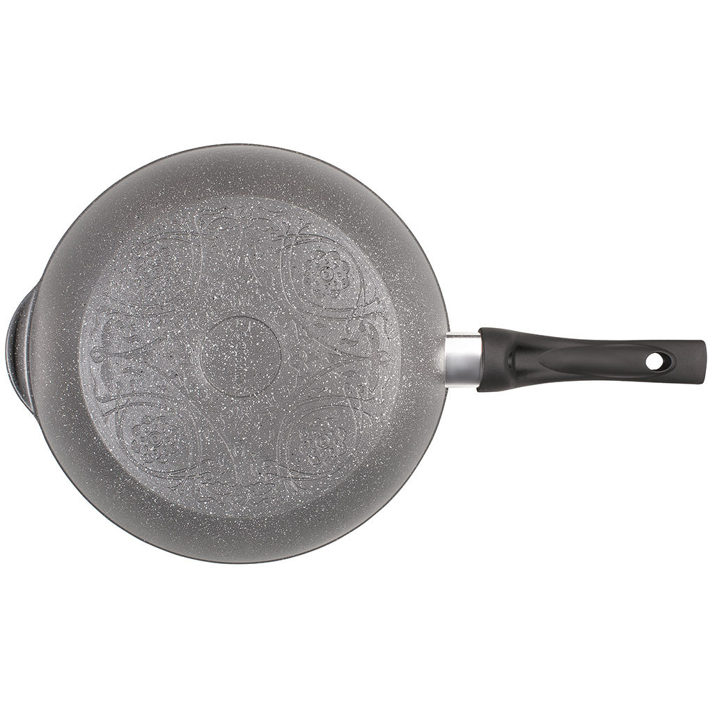 Сотейник с антипригарным покрытием д24см Графит, h8,2см, s0,4см, ручка из термостойкого пластика, стеклянная крышка с пароотводом, подарочная упаковка (Россия) - Домашняя мода фото 4