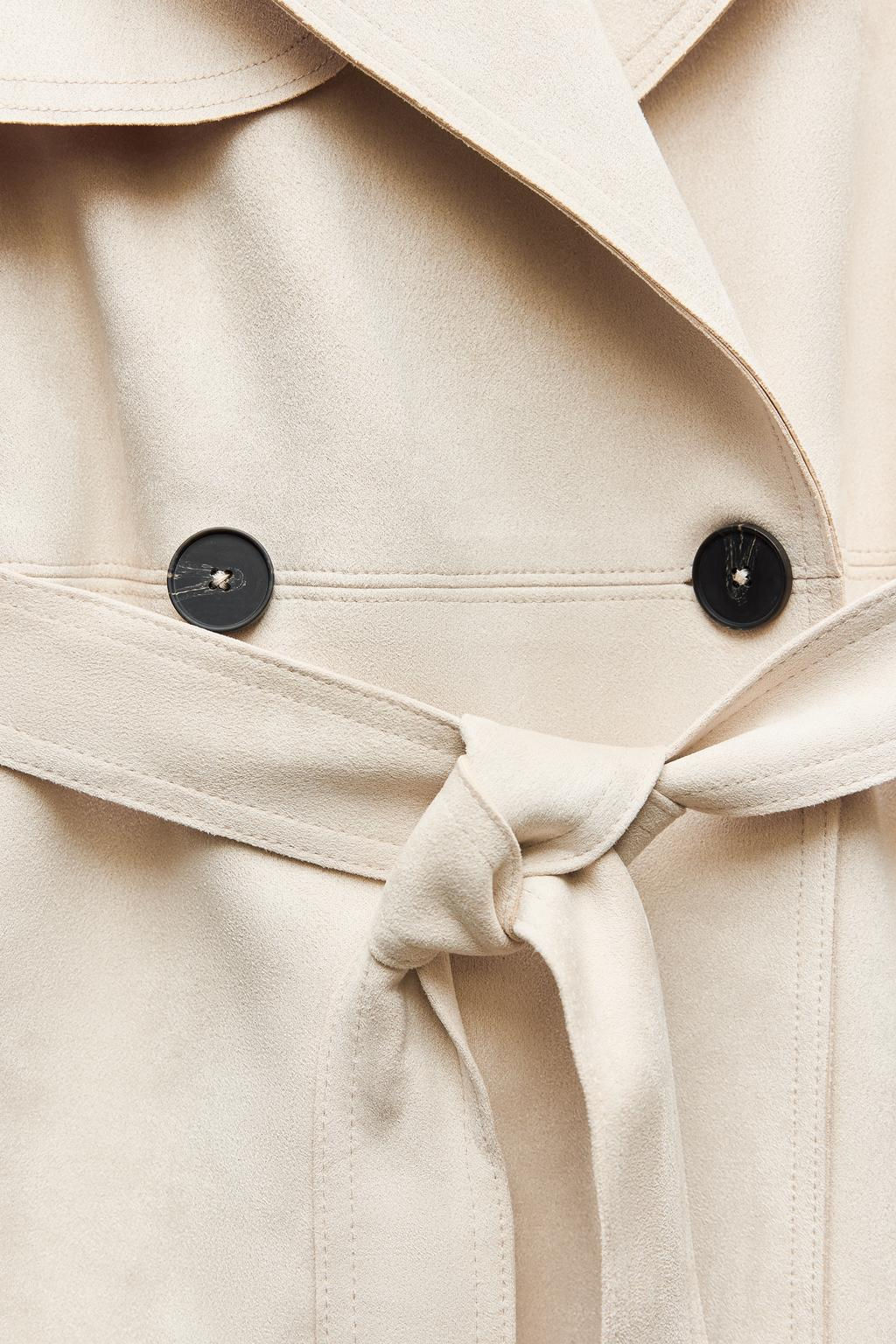 FAUX SUEDE TRENCH COAT - Zara фото 9