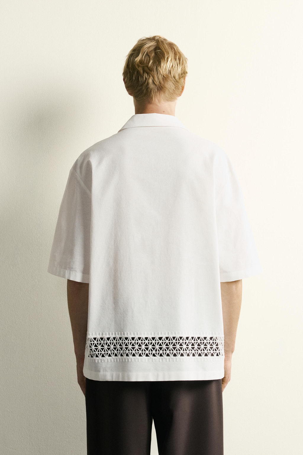 CAMISA RELAXED FIT CENEFA COMBINADA / Blanco roto - Zara фото 3