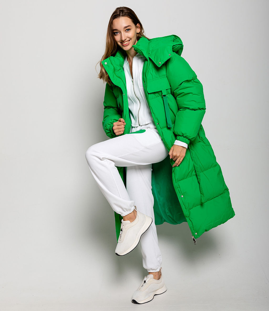 Пальто #КТ8255, зеленый - Dommod фото 2