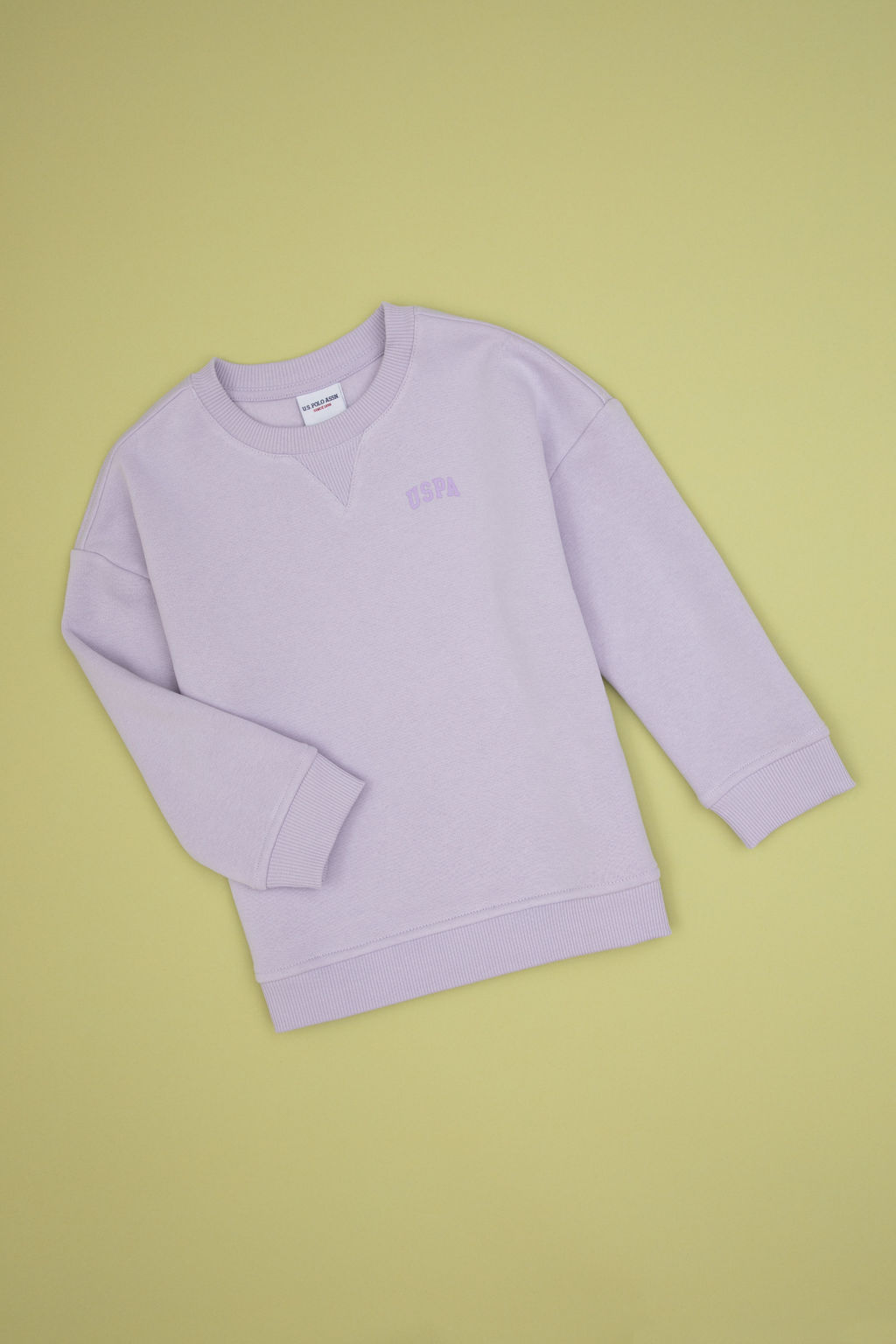 K_z _ocuk Lila _ardonlu Bisiklet Yaka Basic Sweatshirt Sepette S_rpriz _ndirim - U.s. polo assn фото 10