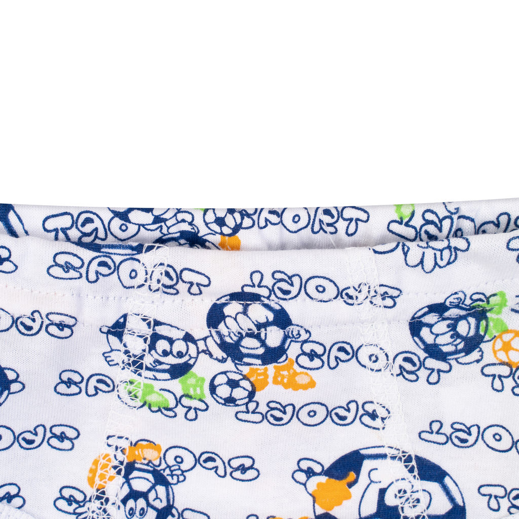 Трусы для мальчика белые принт оранжевый мяч