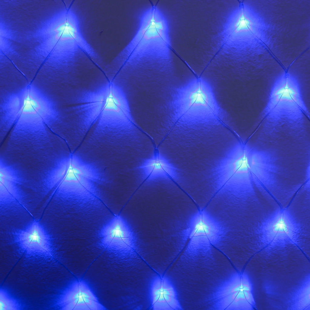 Гирлянда для улицы СЕТКА "Мерцание" ш2,0* в1,5 м 192 ламп LED, прозр.пров,1 реж.,IP-54, Синий (возможность соединения)