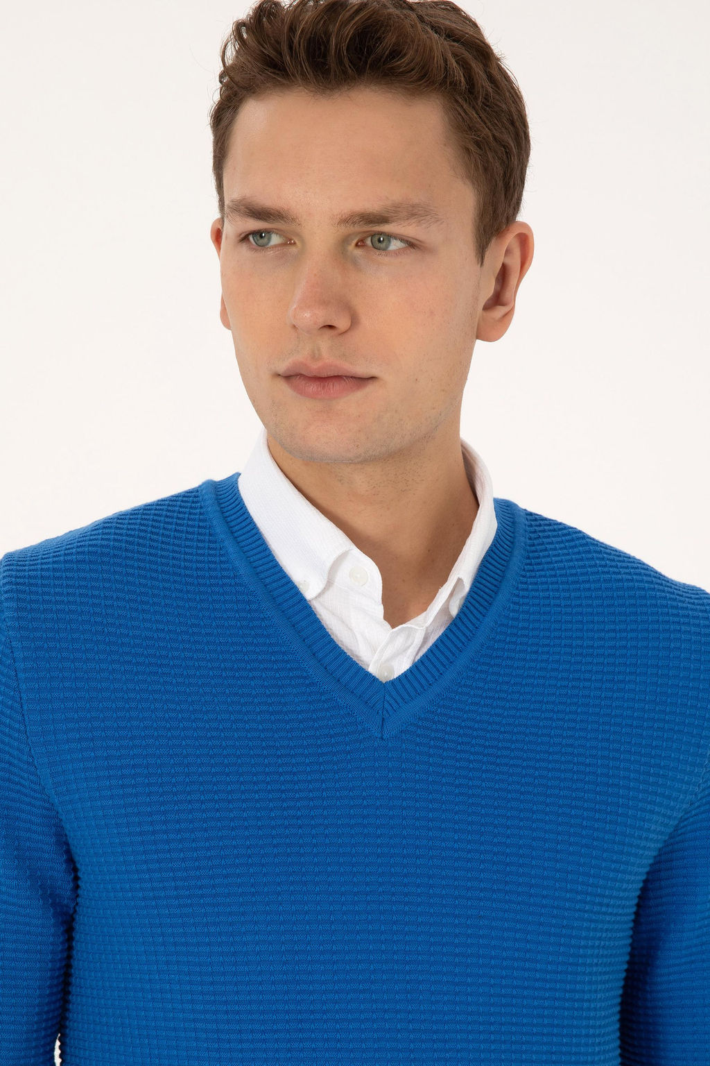Erkek Regular Fit V Yaka Saks Kazak - U.s. polo assn фото 2