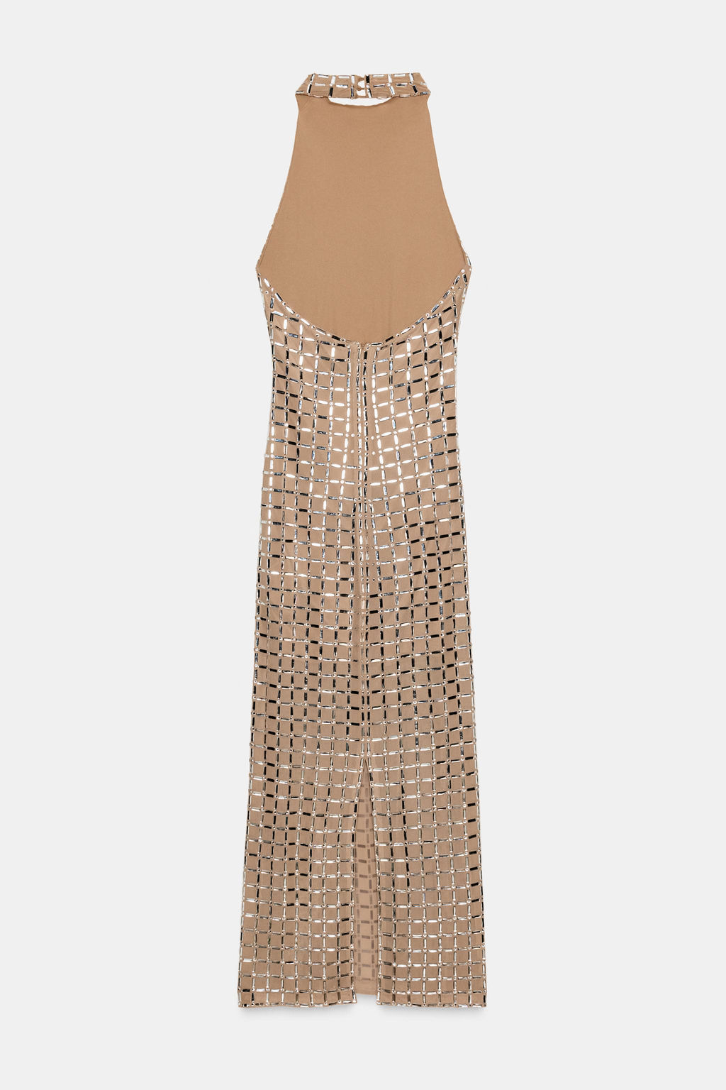 SPARKLY MESH HALTER MIDI DRESS - Zara фото 4