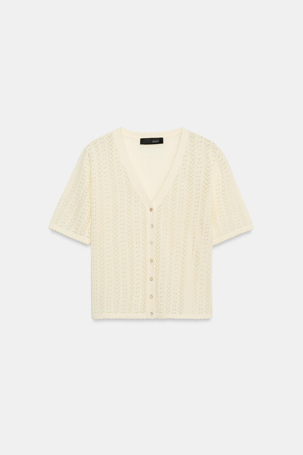 CHAQUETA PUNTO POINTELLE MANGA CORTA / Vainilla - Zara фото 5