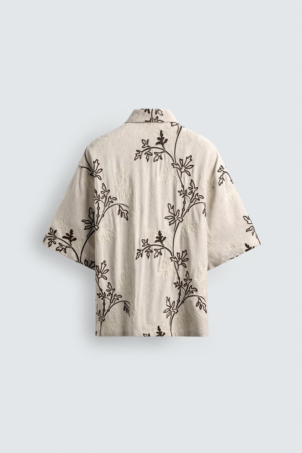 CAMISA RELAXED FIT  BORDADO FLORAL / Crudo - Zara фото 8