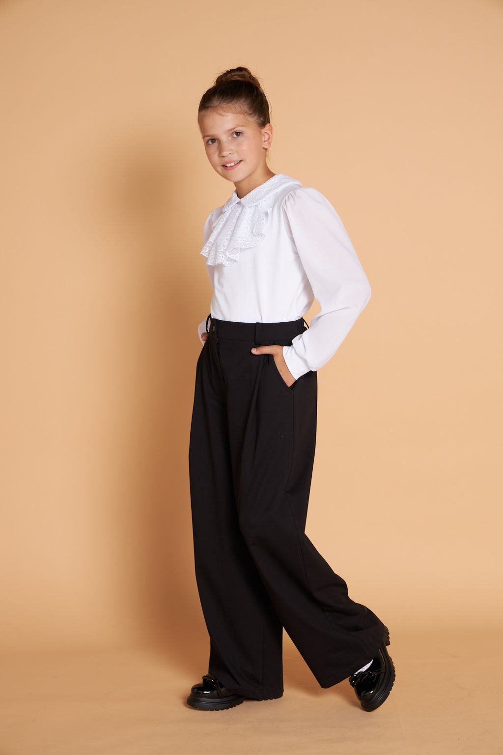 Брюки для девочки "Палаццо",чёрный