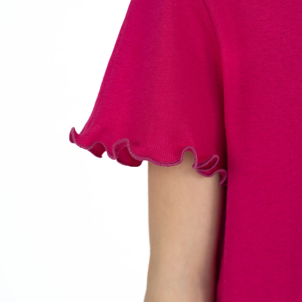 Сорочка для девочки темно-малиновая единорожка 818 (122, 64)