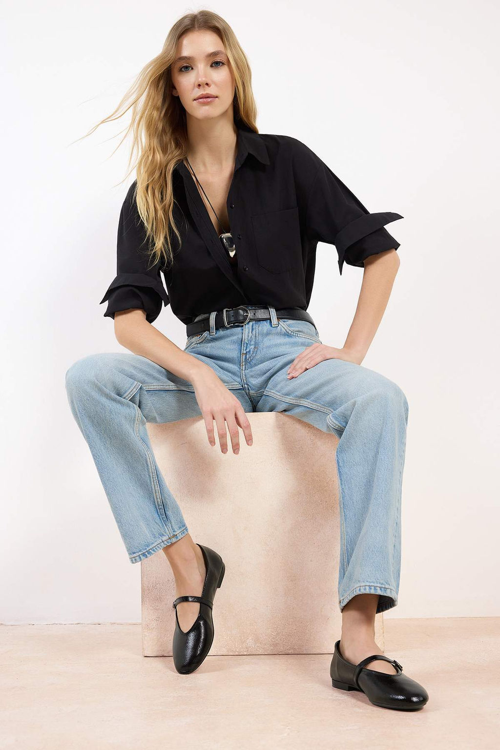 Siyah Mary Jane Kad?n Babet TAKSS26BE00017 - Trendyolmilla фото 3