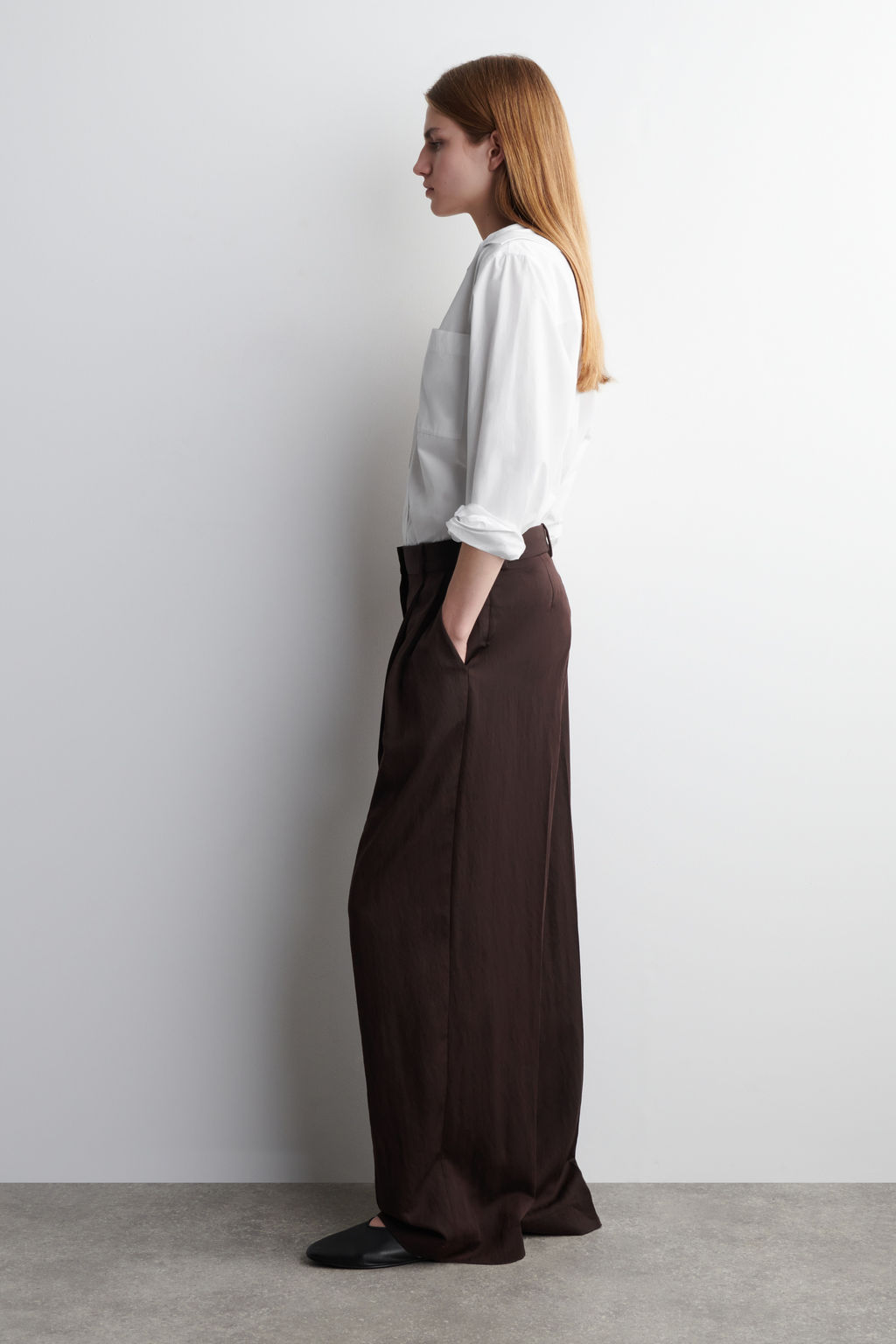 PANTAL?N WIDE LEG FLUIDO RELAXED FIT - H&m фото 8