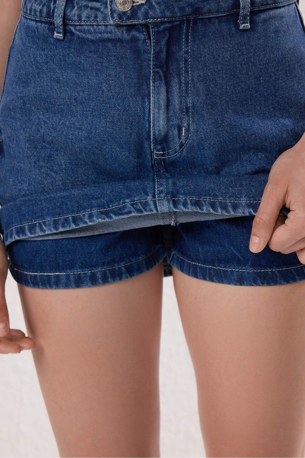 TRENDYOLMILLA Siyah Mini Denim Sort Etek TWOSS25SR00079  фото 5