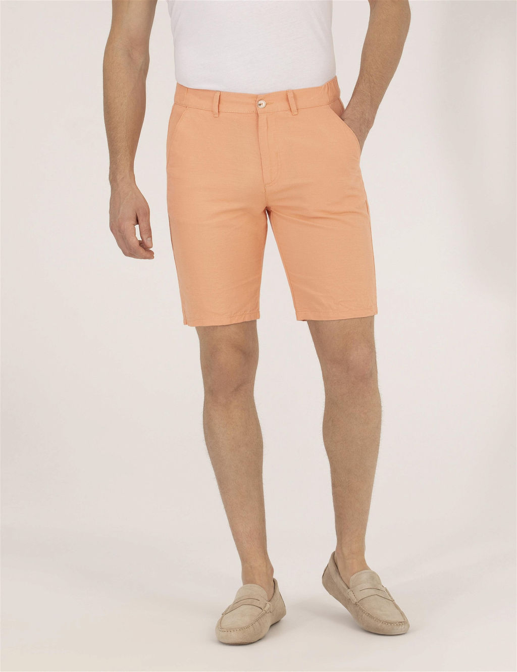 Turuncu Slim Fit Keten Kar___ml_ Bermuda _ort - Pierre cardin фото 2