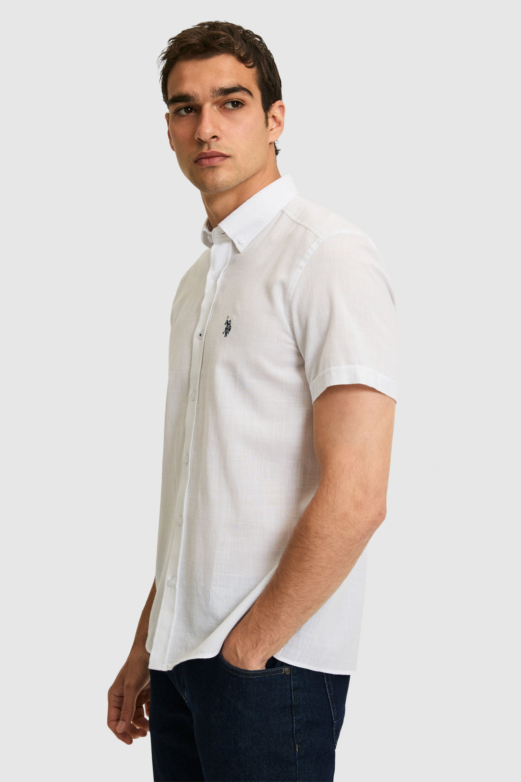 Erkek Beyaz Ksa Kollu Gmlek - U.s. polo assn фото 3