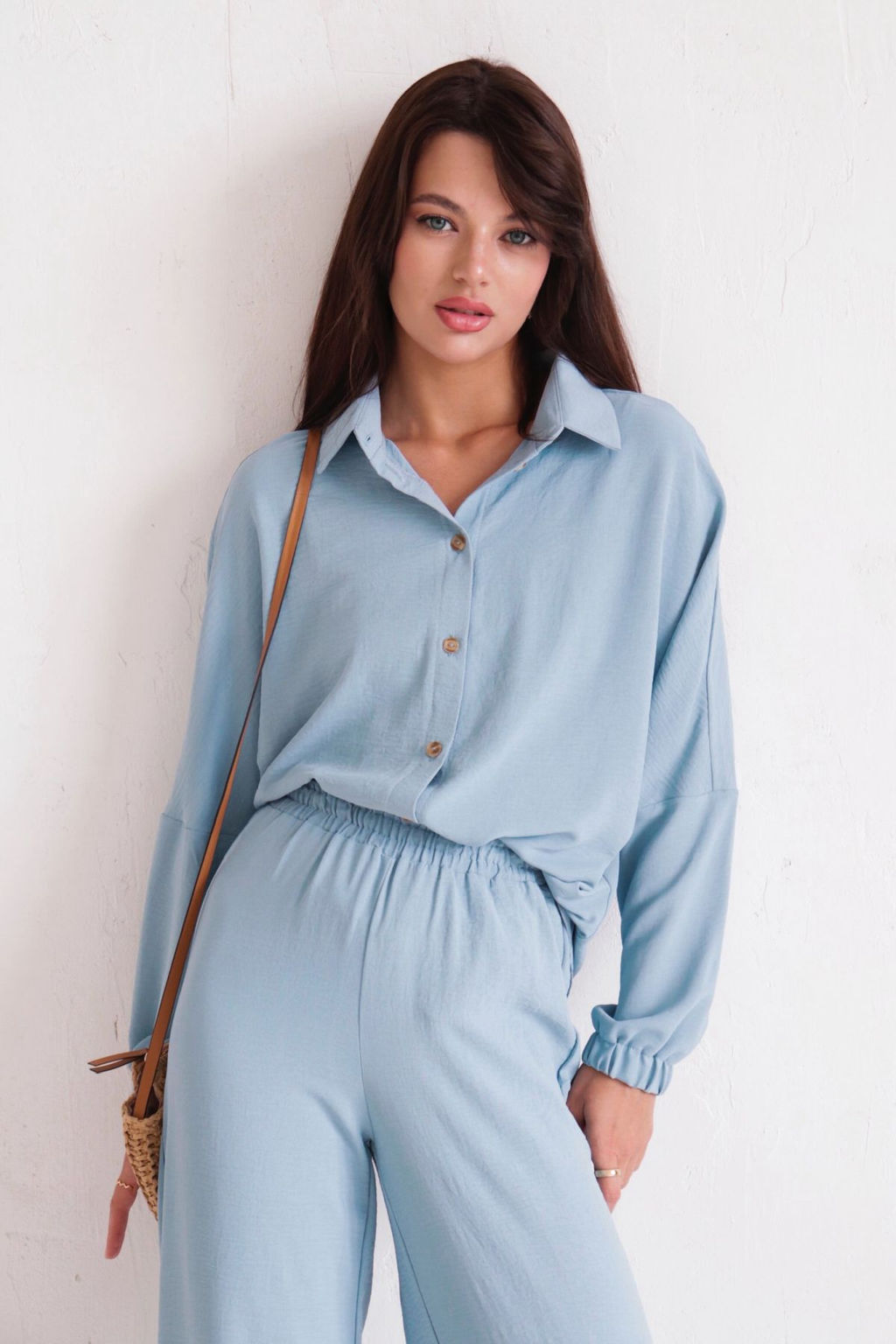 9650 Костюм в пижамном стиле голубой - Martichelli фото 21