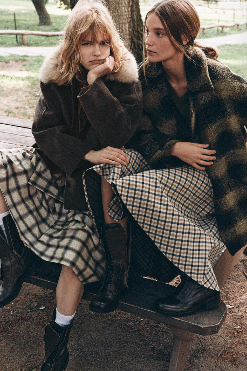 CHECK WOOL BLEND COAT ZW COLLECTION LIMITED EDITION