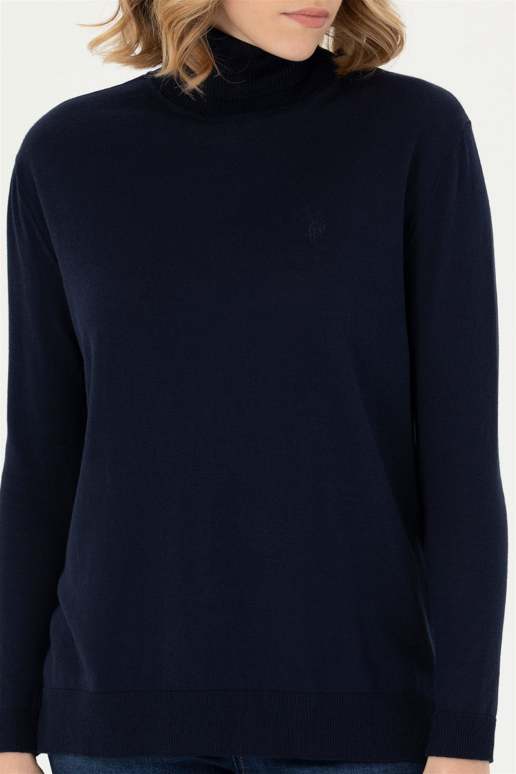 Женский темно-синий базовый свитер Неожиданная скидка в корзине - U.s. polo assn фото 6