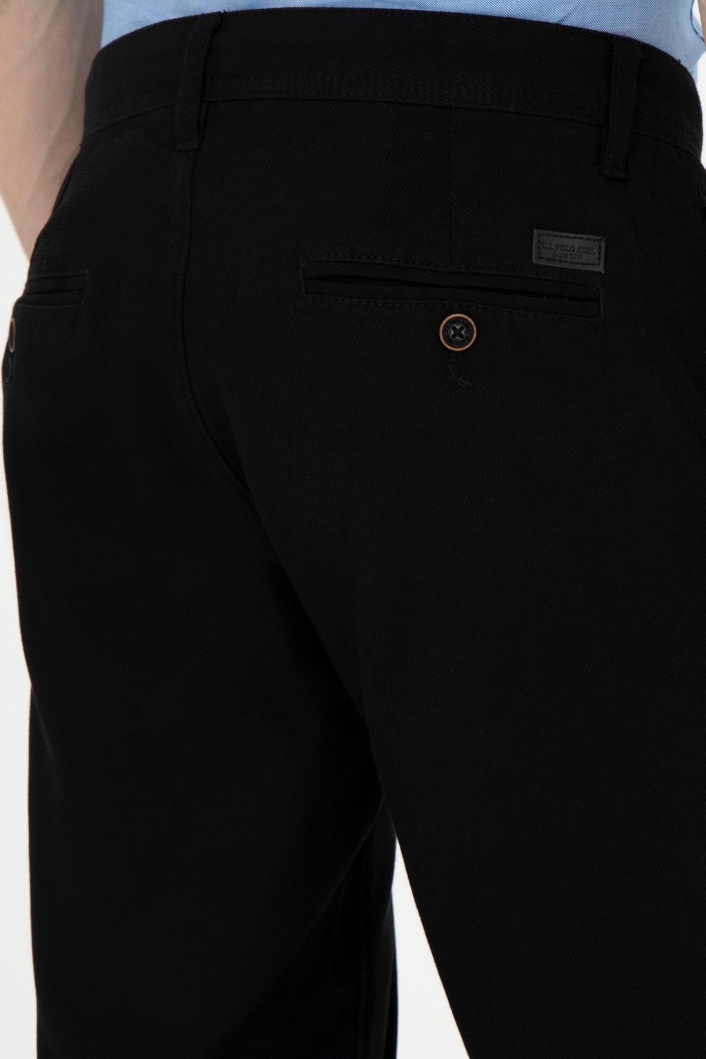 Erkek Regular Fit Siyah Kanvas Pantolon