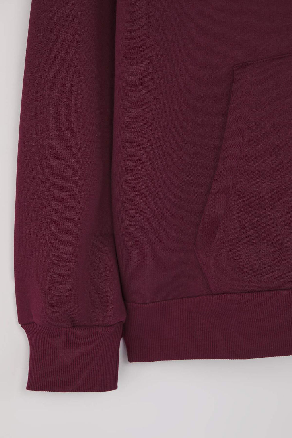 Murdum Kal?n Ici Polarl? Oversize/Genis Kal?p Kapusonlu Basic Orme Sweatshirt TWOAW24SW00103