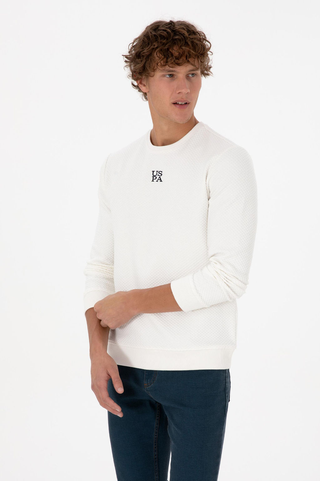 Erkek Regular Fit Bisiklet Yaka Krem Sweatshirt Sepette S_rpriz _ndirim