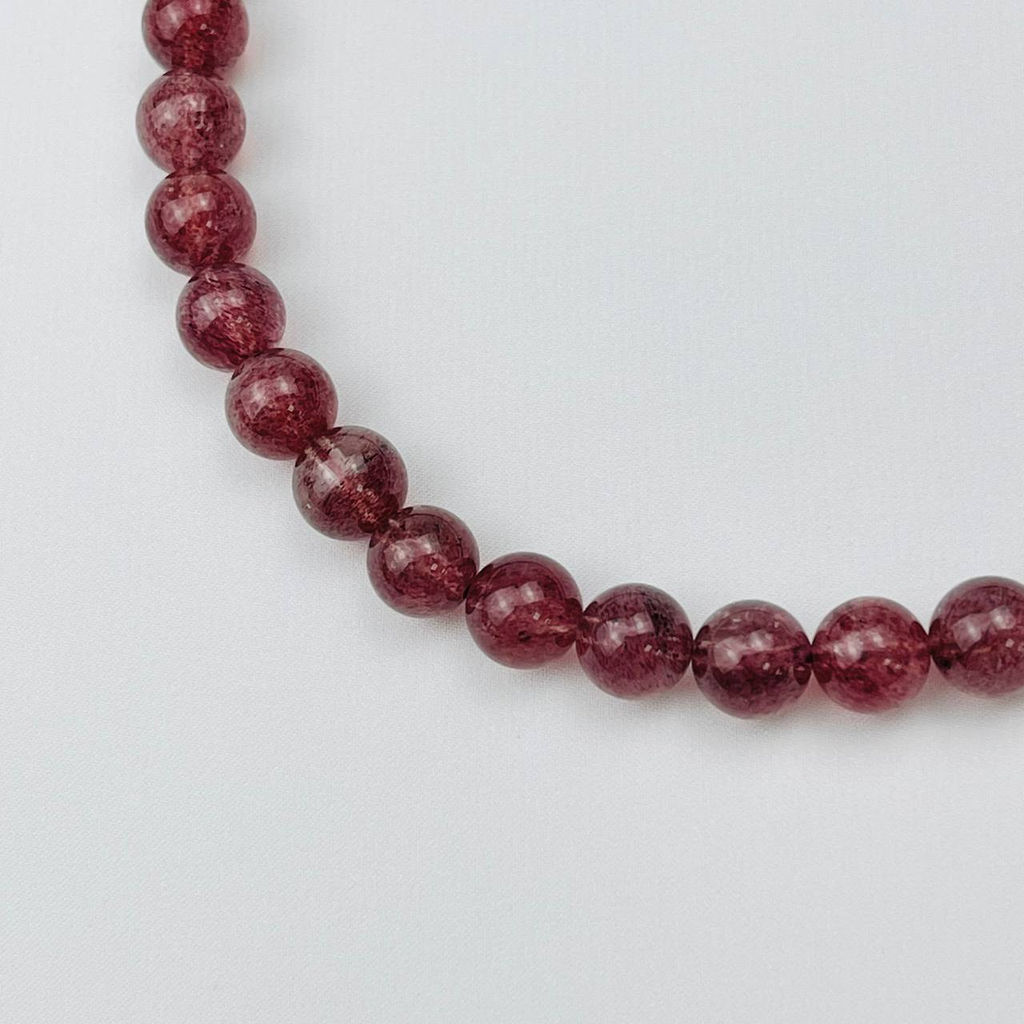 Колье из Клубничного кварца с Гематитом 42 см +