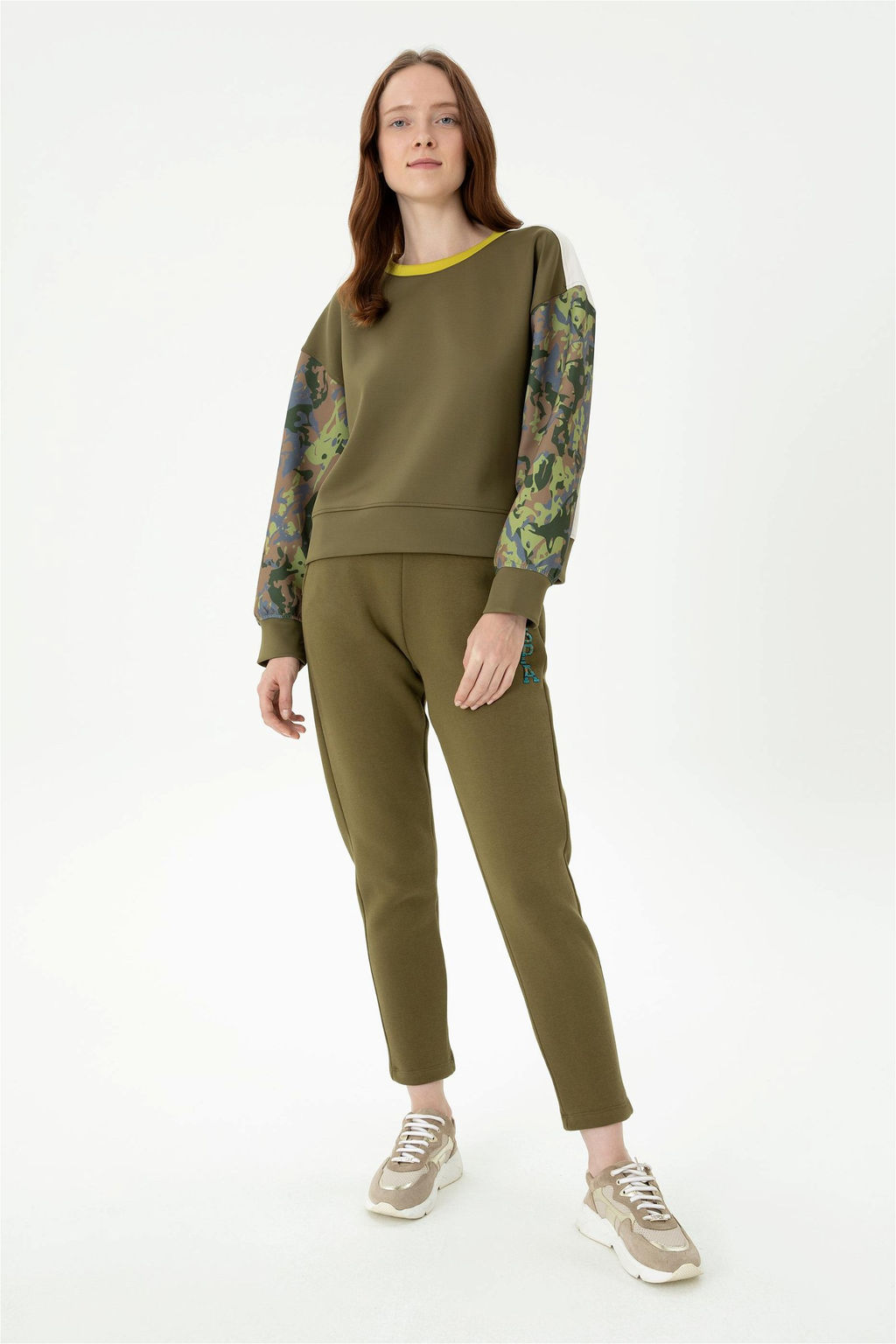 Женский свитшот цвета хаки - U.s. polo assn фото 12