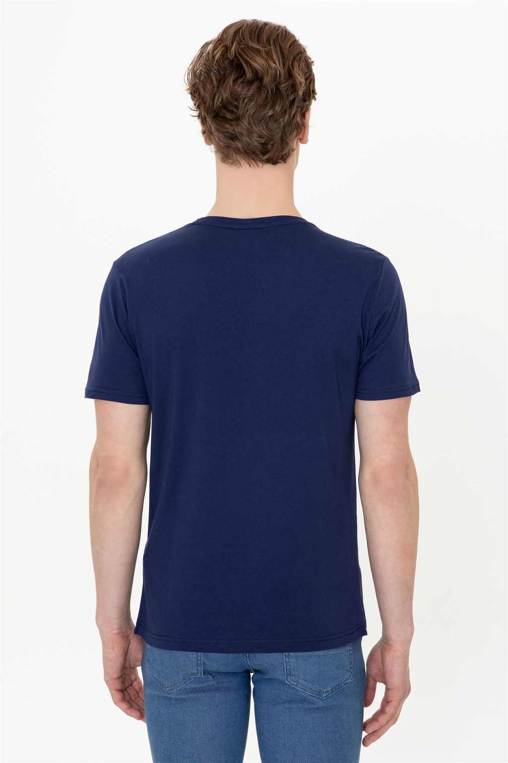 Мужская темно-синяя футболка с круглым вырезом Неожиданная скидка в корзине - U.s. polo assn фото 6