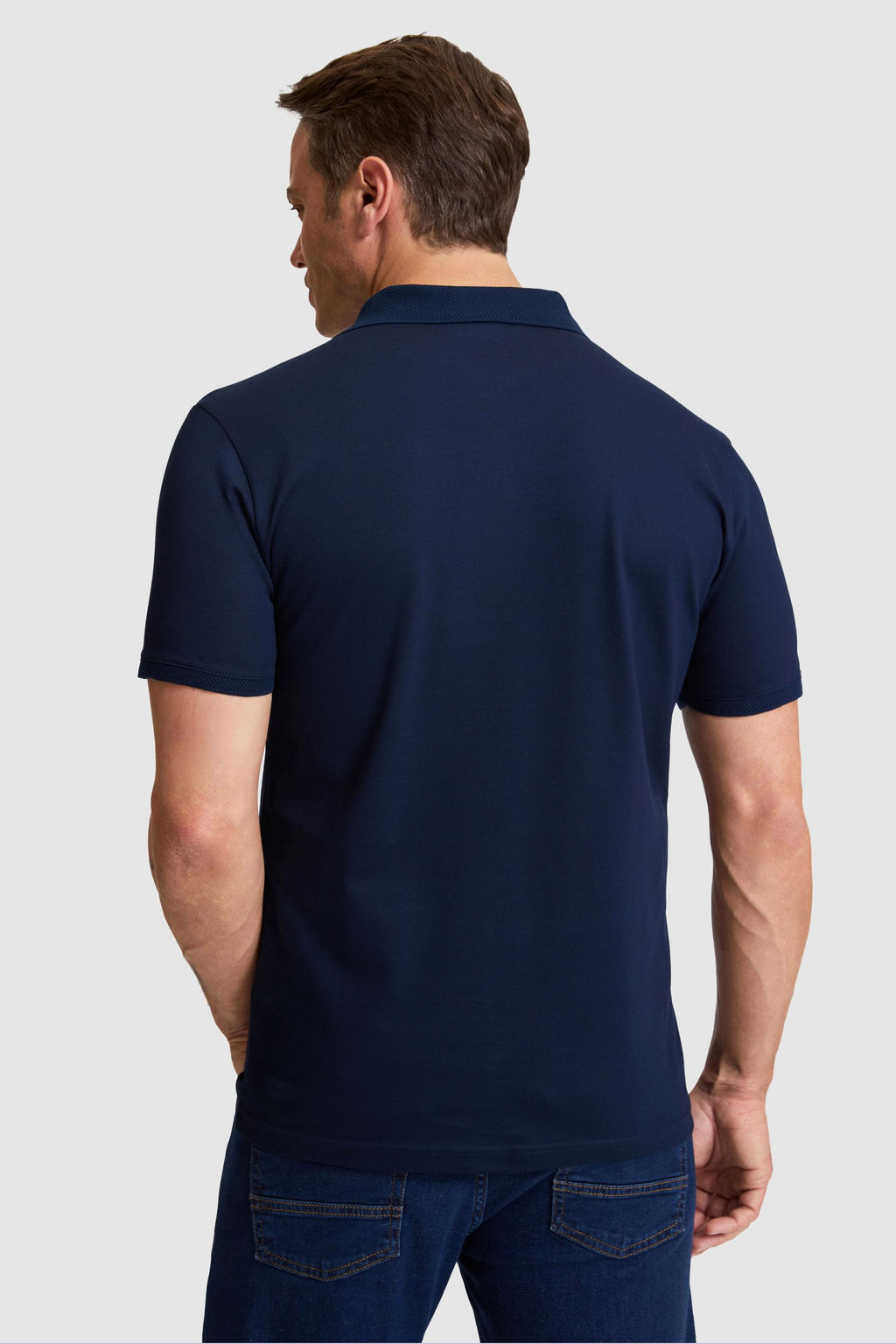 Erkek Lacivert Regular Fit Polo Yaka Basic Ti__rt