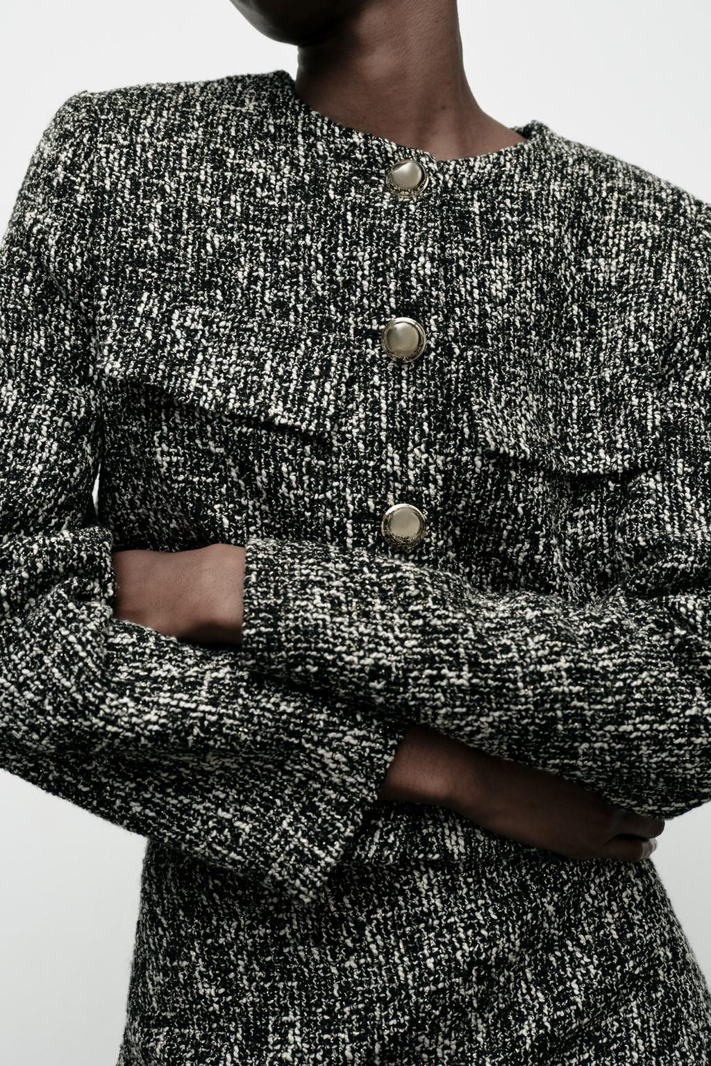 SHORT TEXTURED WEAVE BLAZER - Zara фото 2
