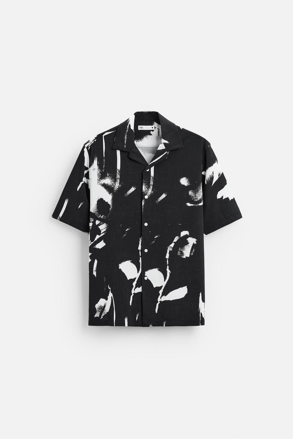 ABSTRACT PRINT STRETCH SHIRT - Zara фото 8