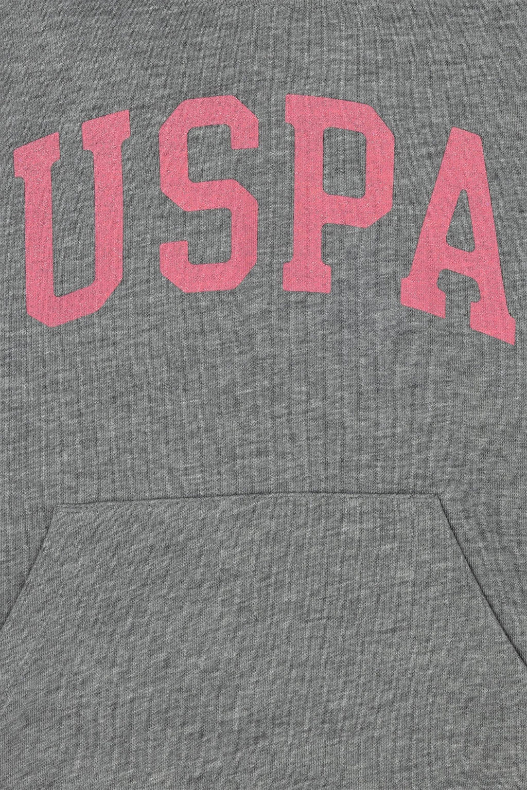 U. S. Polo Assn Серый меланжевый базовый свитшот с капюшоном для девочек - U.s. polo assn фото 8