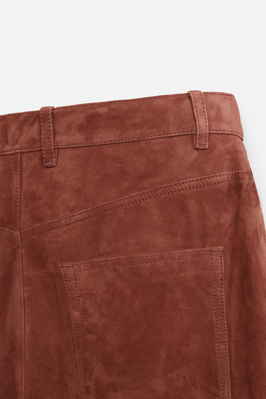 LIMITED EDITION SUEDE LEATHER TROUSERS - Zara фото 4