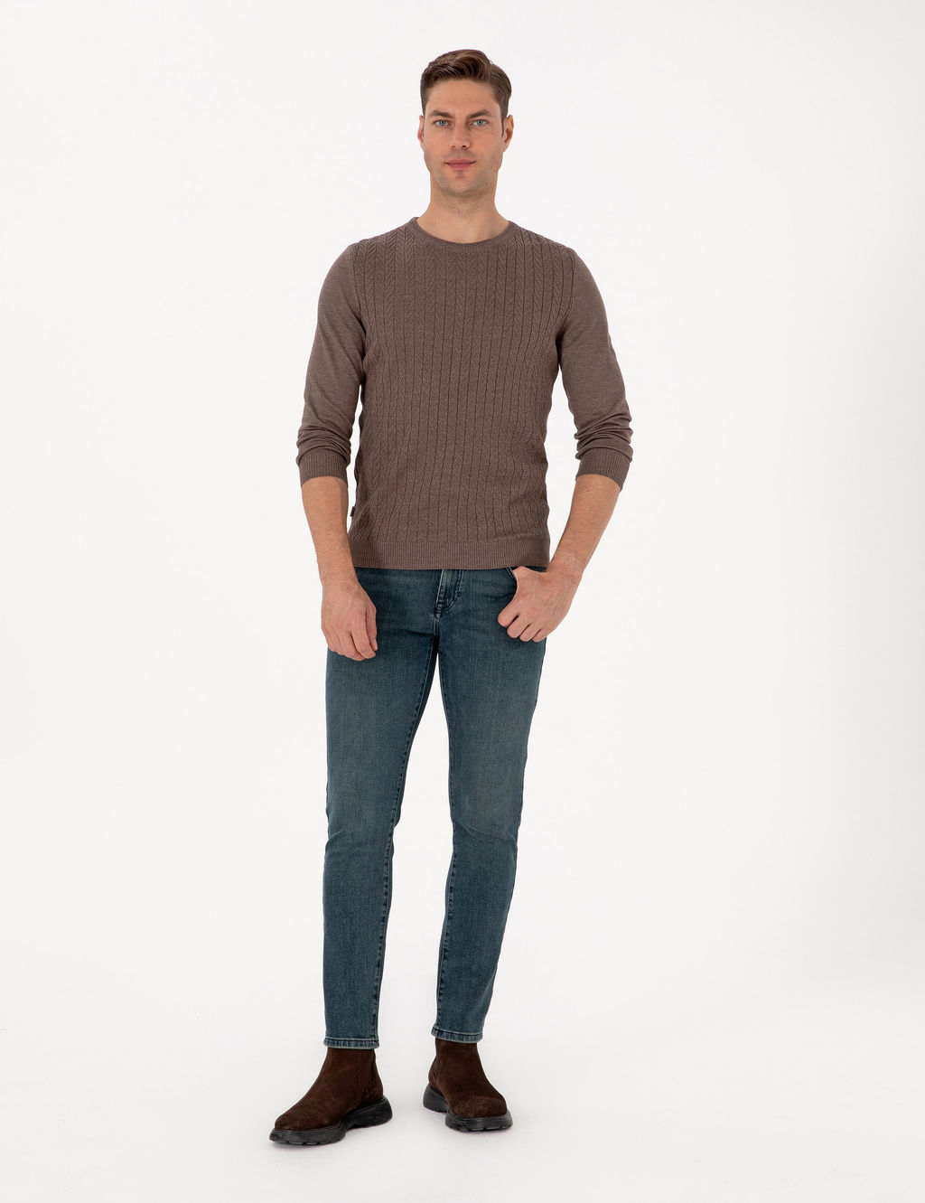 Vizon Slim Fit Bisiklet Yaka Triko Kazak - Pierre cardin фото 4