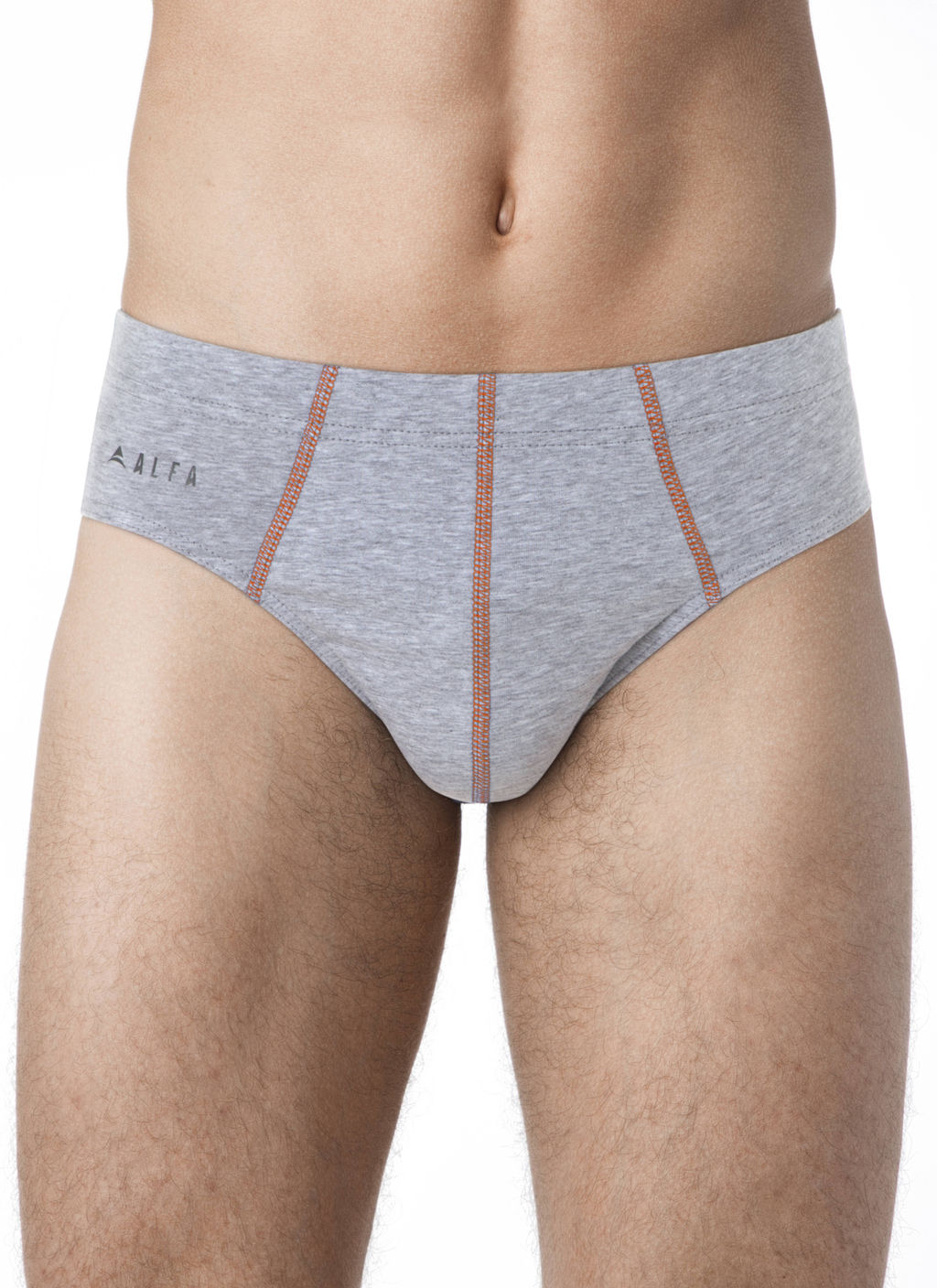 ALFA ТРУСЫ МУЖСКИЕ SLIP 6103 св.серый-оранжевый