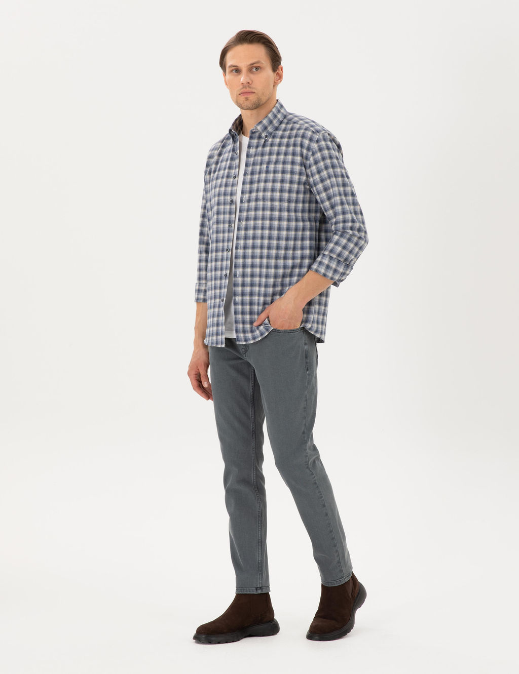 Haki Slim Fit Jean Pantolon